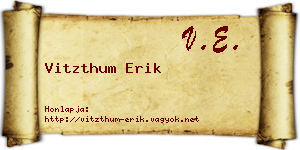 Vitzthum Erik névjegykártya